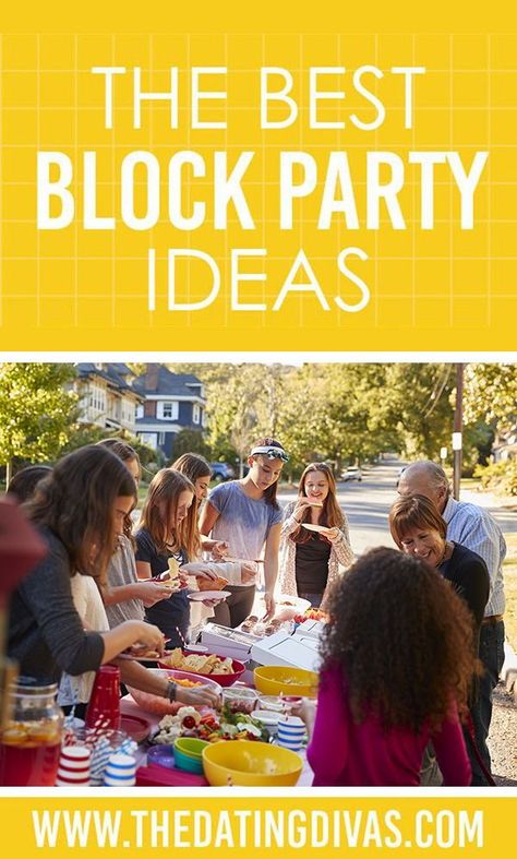 The best block party ideas to get the neighbors together.  #blockparty Party Ideas, Block Party Games, Party Entertainment, Party Games, Block Party Food, Party Activities, Neighborhood Party, Fundraisers, Neighborhood Block Party