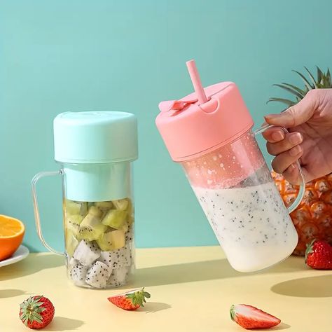 1pc Portable Blender Personal Size Blender For Smoothies And Shakes Usb Rechargeable Mini Blender Fresh Juicer Cup With Stronger Motor Household Fruit Mixer For Kitchen Home Travel | Free Shipping For New Users | Temu