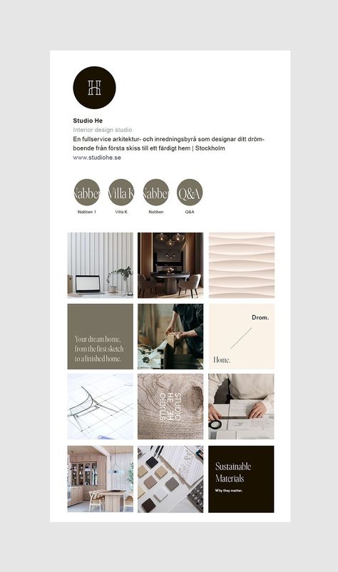 Web Design, Studio, Layout Design, Stockholm, Interior Design Business, Interior Design Brand, Interior Design Studio, Interior Design Branding Identity, Interior Design Instagram