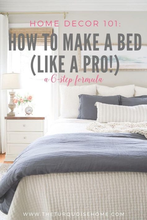 Design, Inspiration, Diy, How To Make Bed Look Cozy, Bed Pillows, Bed Pillow Arrangement, How To Make Bed, Pillows On Bed, Bed Sheets