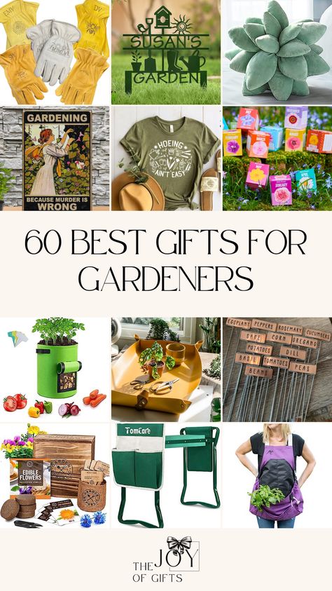 Are you looking for the perfect gift for the gardener in your life? See the best gardening gift ideas in this guide from The Joy of Gifts. You'll find lovely personalized gardening gifts that you can customize, as well as practical gardening gifts that any gardener would find useful. Ideas, Diy, Gardening, Gifts For Gardeners Men, Best Gifts For Gardeners, Unique Garden Gifts, Gardner Gifts, In Law Christmas Gifts, Gardening Gift Baskets