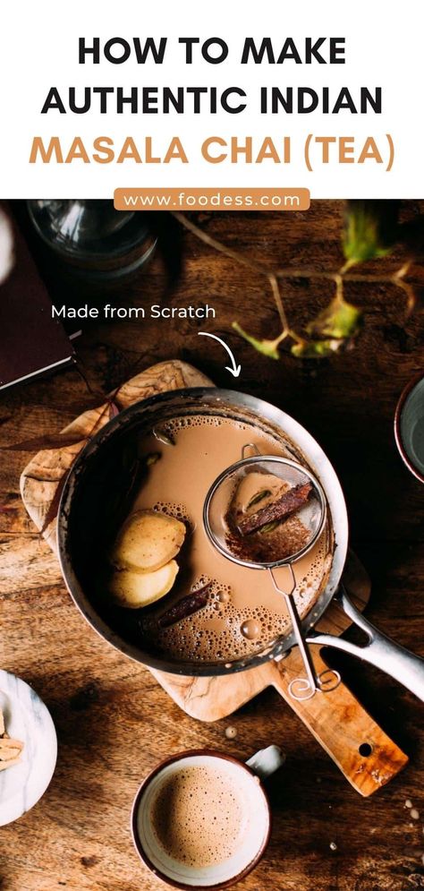 Wondering how to make a delicious homemade spiced chai tea latte? This authentic masala chai recipe is perfect for some cozy sipping and has many health benefits too! Healthy Recipes, Homemade Chai Tea, Masala Tea, Chai Tea Recipe, Indian Chai Tea, Chai Spice, Chai Recipe, Chai Tea Latte, Indian Spices