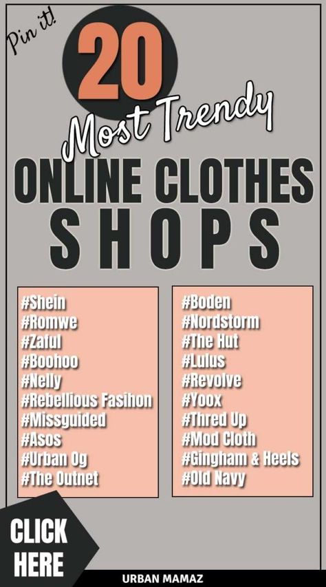 20-most-trendy-clothes-shops-online to PIN!  Click here to learn more》 #fashionshops #bestonlineshops #clothesonline #fashiontips Outfits, Casual, Online Shopping, Cheap Clothes Online, Affordable Clothes, Cheap Clothes Online Website, Online Shopping Clothes, Cheap Clothing Websites, Online Clothing