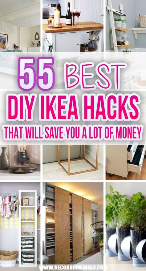 Best DIY Ikea Furniture Hacks. These DIY IKEA hacks will show you how to create fantastic projects without spending a lot of money. From furniture hacks to storage ideas these are the best IKEA hacks on the web. #decorhomeideas Ikea Garden Hack, Recycled Furniture Design, Interior Design Ikea, Ikea Decor Hack, Best Furniture, Ikea Cubes, Ikea Hack Storage, Ikea Organization Hacks, Kallax Hack