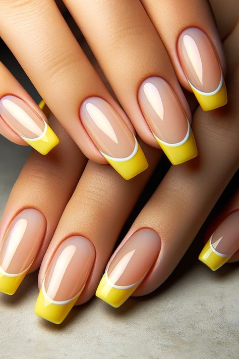 37 Yellow Nails Bringing A Ray Of Sunshine Pastel, Yellow Nails Design, Nail Designs Spring, Yellow Nail Art, Uñas, Nail Colors, Trendy Nails, Nails Inspiration, French Nail Designs