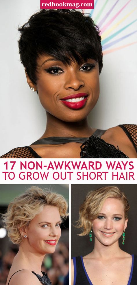 HOW TO GROW OUT SHORT HAIR: So you took the plunge and rocked a pixie hairstyle or bob cut, but now it's time to change it up again and you're left with this awkward in between hair—yeah, we've been there too! Make it a graceful and sexy transition with these tips and hairstyle hacks from the experts! Plus, you'll find the next look you'll want to try based on these gorgeous hairstyles from your favorite celebs. Growing Out A Bob, Transitioning Hairstyles, Growing Out Short Hair Styles, Growing Out Pixie Cut, Fixing Short Hair, Thick Hair Styles, Growing Out Hair, Grown Out Pixie Cut, Short Hair Hacks