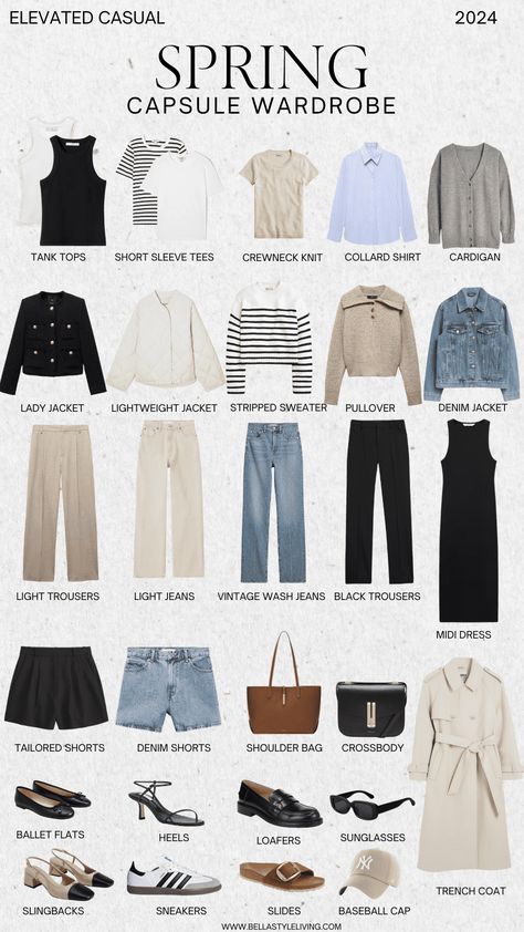 Capsule Wardrobe, Casual, Casual Chic, Outfits, Fall Capsule Wardrobe, Spring Capsule Wardrobe, Spring Wardrobe Essentials, Spring Summer Capsule Wardrobe, Spring Capsule Wardrobe Casual