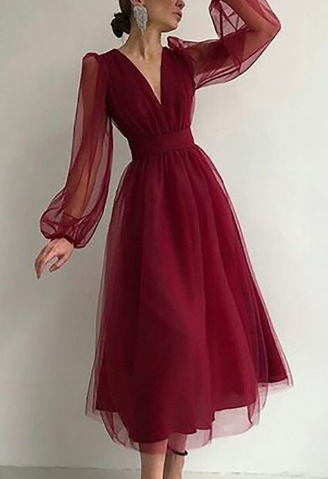 Formal Dresses With Sleeves, Midi Dress Party, Midi Dress Formal, Formal Evening Dresses, Evening Midi Dress, Elegant Dresses, Midi Dress With Sleeves, Classy Dress, Dress