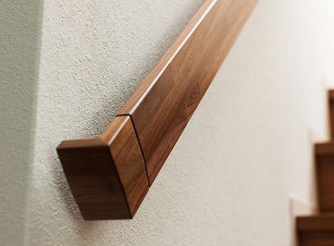 Wall Mounted Handrail, Stairs Handle, Stair Handrails Wooden, Stair Handrail, Modern Handrail, Staircase Handrail, Stairs Handrail, Handrail Design, Wood Handrail