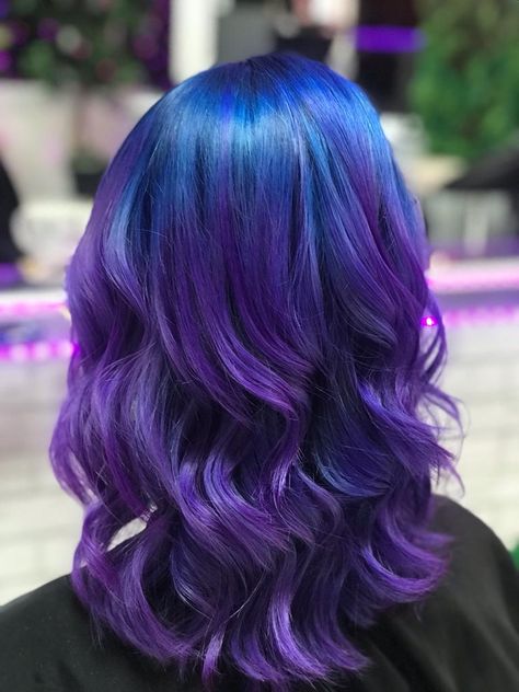 Ombre, Blue Purple Hair, Midnight Hair, Indigo Hair Color, Blue Ombre Hair, Bright Hair Colors, Indigo Hair, Hair Color For Black Hair, Beautiful Hair Color