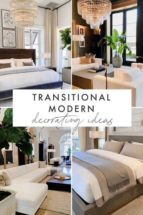 Beautiful transitional modern decorating ideas and interior design styles for the living room, bedroom, and dining room with a warm aesthetic and neutral decor and furniture - jane at home Florida, Transitional Living Room Mood Board, Transitional Style Living Room Decor, Transitional Modern Living Room, Transitional Living Rooms, Transitional Living Room Design, Transitional Design Living Room, Modern Transitional Living Room, Transitional Decor Living Room