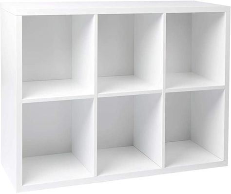 Dorm Organisation, Cube Storage Bedroom, Small White Shelf, White Cube Shelves, Small Storage Shelves, Cube Storage Shelves, Closet Organizer With Drawers, Dorm Storage, Dorm Organization