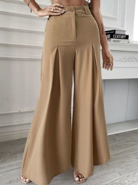 Buy Wide Leg Pants For Women from Koandaily at Stylewe. Online Shopping Stylewe Solid Women Wide Leg Pants Polyester Khaki Wide Leg Pants, The Best Daily Wide Leg Pants. Discover unique designers fashion at Stylewe High Waist, Casual, Trousers, High Waisted Wide Leg Pants, High Waist Wide Leg Pants, High Waisted Pants, Wide Leg Pants, Wide Leg Trousers, Ankle Length Pants