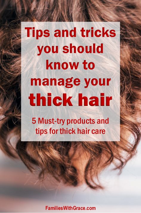 Thick hair is gorgeous but caring for it can be a challenge! These 5 tips and tricks are helpful for managing thick, luxurious locks! #ThickHair #HairCare #Hair #HairTips #Beauty Tips For Thick Hair, Hair Thickening Tips, Thick Hair Solutions, Shampoo For Thick Hair, Thick Hair Care, Damp Hair Styles, Hair Thickening