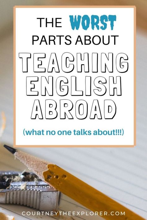 The stuff no one talks about! Hagwon horror stories, moldy apartments, the pressure, and more! The pros and cons of teaching abroad (the good, bad, and ugly!). Who is teaching abroad for? #esl #tefl #teachabroad Teaching English Grammar, Teaching English Online, Teaching English Abroad, English As A Second Language, Teaching English, English Teacher, Teaching Jobs, Esl Teaching, Teach Abroad