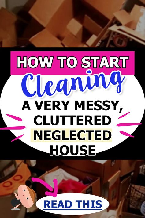Organization Ideas For The Home - How To Start Cleaning A Messy, Cluttered Neglected House Organisation, Life Hacks, Declutter House, Declutter Home, Decluttering Ideas, Declutter Help, Decluttering Inspiration, Cleaning Hacks, Clean Clutter
