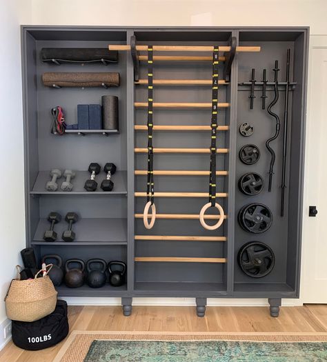 How We Built This: Our Home Gym Basement Gym, Garage Gym, Diy Garage Shelves, Diy Home Gym, Home Gym Decor, Home Gym Design, Home Gym, Gym Room At Home, Workout Room Home