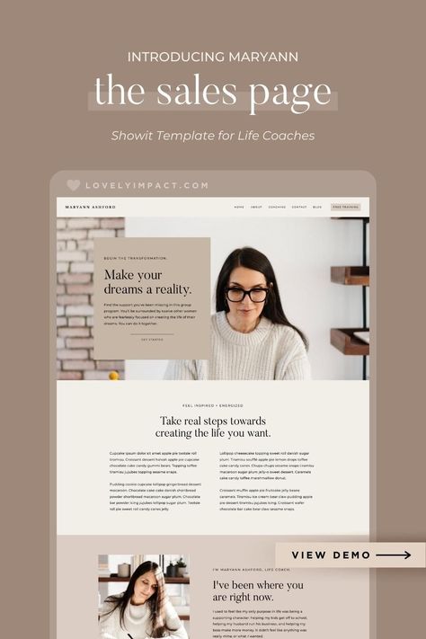 Maryann is a modern, sophisticated website template for life coaches built on Showit. Maryann was made for coaches who want to make an impact and look high-quality. Check out the full Maryann template site by viewing our demo! ⭐ showit website template, showit website design, coaching website template, showit templates for coaches, life coach websites, life coach website design, life coach web design, life coach website template Life Coach Website Design Inspiration, Coaching Landing Page, Life Coach Websites, Coaching Website Design, Life Coaching Website, Coach Website Design, Life Coach Website, Banner Photos, Coaching Branding