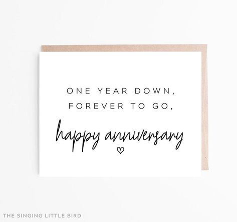 One Year Anniversary Card / One Year Down Forever To Go #gadget Art, Anniversary Quotes, One Year Anniversary, Instagram, Anniversary Cards For Husband, First Anniversary Quotes, Anniversary Quotes For Him, 1st Anniversary Quotes, Husband Card