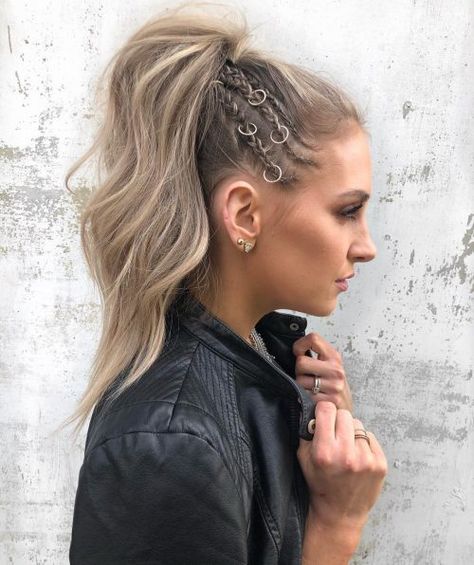 22 Examples of the Best High Ponytail Ideas You'll Ever See Plaited Ponytail, Ponytail Hairstyles, Braided Hairstyles, Braided Ponytail, Ponytail With Braid, High Ponytail With Braid, High Ponytail Braid, High Ponytail Hairstyles, Rock Hairstyles