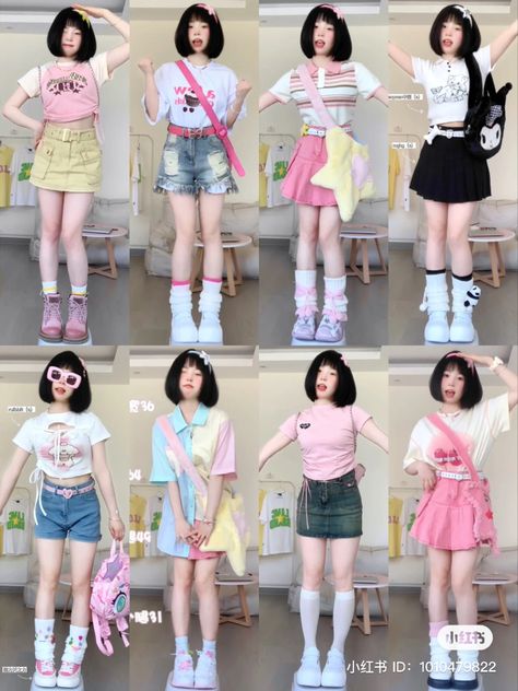 Soft Harajuku Style, Y2k Outfits Pastel, Pastel Y2k Outfit, Y2k Kawaii Outfits, Kawaii Skirt Outfits, Jojifuku Outfit, Cute Pastel Clothes, Fairy Kei Outfit, Pastel Y2k