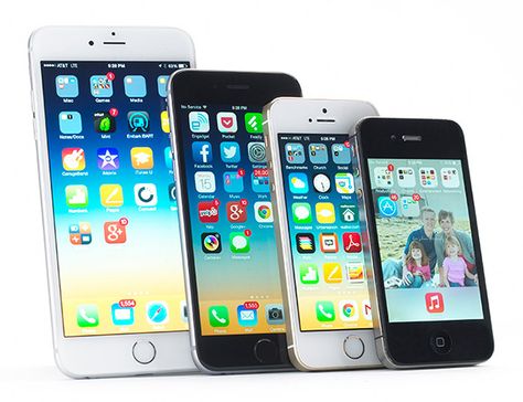 Size comparison of iPhone 4S, 5S, 6 and 6 Plus Iphone, Smartphone, Android Apps, Iphone 5s, New Ios, New Iphone, Phone, Iphone 5, Icloud