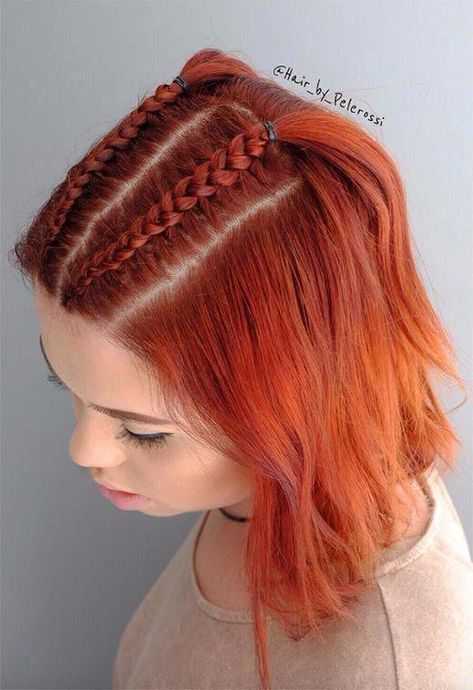 Ombre, Braided Hairstyles, Hairstyle, Cute Hairstyles For Short Hair, Cute Hairstyles, Haar, Quick Hairstyles, Short Braids, Capelli