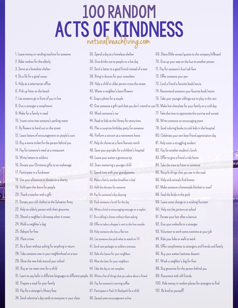 101 Of The Best Random Acts of Kindness Ideas, Free Printable, Acts of Kindness for Families, Kids, Everyone, Easy Ways to Show Kindness, Great Ideas! Pre K, Lesson Plans, Small Acts Of Kindness, Kindness Challenge, Chore Chart, Reading Challenge, Gratitude List, Kindness Activities, Kindness For Kids