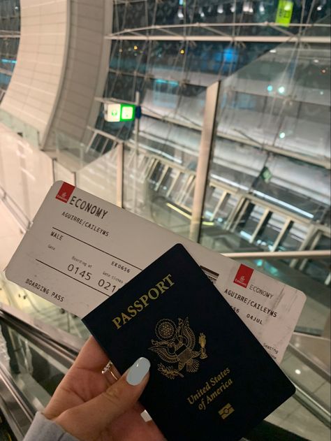 plane ticket to male with passport Instagram, Goals, Girl, Fotos, Inspo, Airport Aesthetic, Flight, Vibes, Ilustrasi