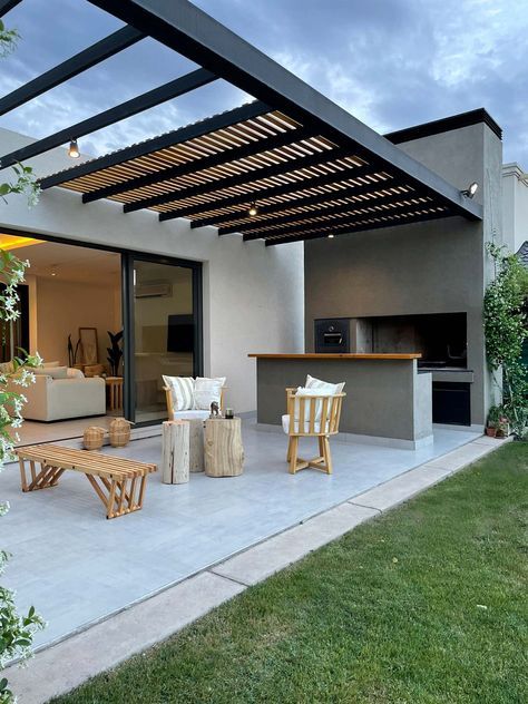 Patio Design, Pergola Patio, Arquitetura, Terrace Design, Modern Backyard, Casa De Campo, Outdoor Pergola, Modern Patio Design, Backyard Design