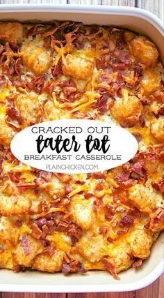 Foodies, Brunch, Quiche, Tater Tot Breakfast Casserole, Tater Tot Breakfast, Breakfast Casserole Easy, Breakfast Brunch Recipes, Breakfast Club, Breakfast For Dinner