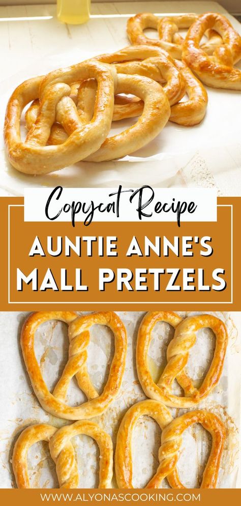 This is an exact copycat recipe of Auntie Anne’s Mall Pretzels! These soft pretzels taste just like what you can find in your local mall pretzel store. The best way to enjoy this buttery and soft pretzel is to dip it into warm cheddar cheese sauce or make your own sweet mustard dip! Snacks, Muffin, Auntie Anne Soft Pretzel Recipe, Pretzels Recipe, Homemade Bread, Muffins, Appetizer Snacks, Bread Recipes Homemade, Copykat Recipes