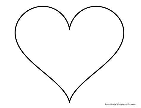 Super Sized Heart Outline - Extra Large Printable Template Crafts, Printables, Colouring Pages, Diy, Printable Heart Template, Heart Shapes Template, Heart Patterns Printable, Heart Shapes, Heart Crafts