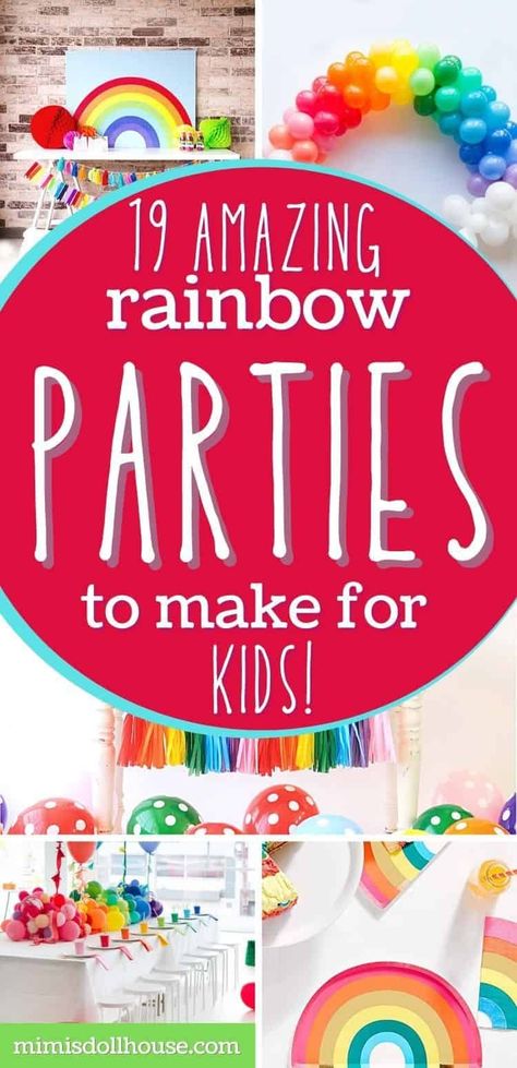 Rainbow Party Ideas that kids will love. Rainbow decorations can totally make a party! Looking for the pot of gold or just want to throw a St. Patrick's Day party that is not all green? Rainbow party ideas are amazing for birthdays, rainbow baby showers and so much more. These ideas are definitely show stoppers! Rainbow Birthday Parties, Rainbow Party Games, Rainbow Birthday Party Decorations, Rainbow Activities, Rainbow First Birthday, Rainbow Diy, Birthday Party Activities, Birthday Party Crafts, Rainbow Food