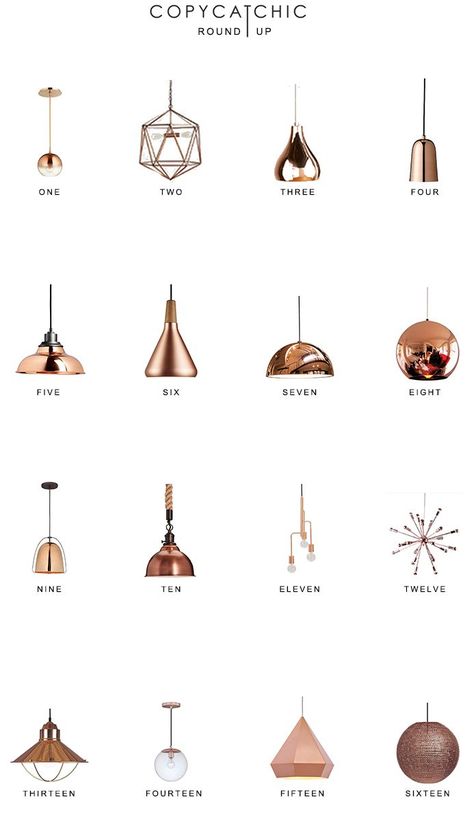 Pendant fixture ideas - modern shapes in copper tones Rose Gold Chandelier, Round Pendant Light, Smart Tiles, Copper Lamps, Copper Pendant Lights, Copper Lighting, Home Trends, Décor Diy, Copper Pendants