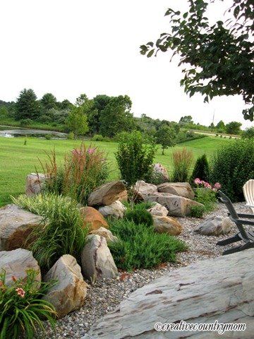Easy Ideas for Landscaping with Rocks Garden Landscaping, Back Garden Landscaping, Shaded Garden, Front Garden Landscaping, Outdoor, Yard Landscaping, Rock Garden Landscaping, Landscaping With Rocks, Backyard Landscaping
