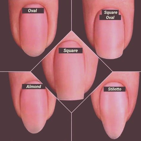 Types Of Nail Types Of Nails Shapes, Round Shaped Nails, Squoval Nails, Different Nail Shapes, Simple Gel Nails, Types Of Nails, Gel Nails Shape, Different Acrylic Nail Shapes, Nail Sizes