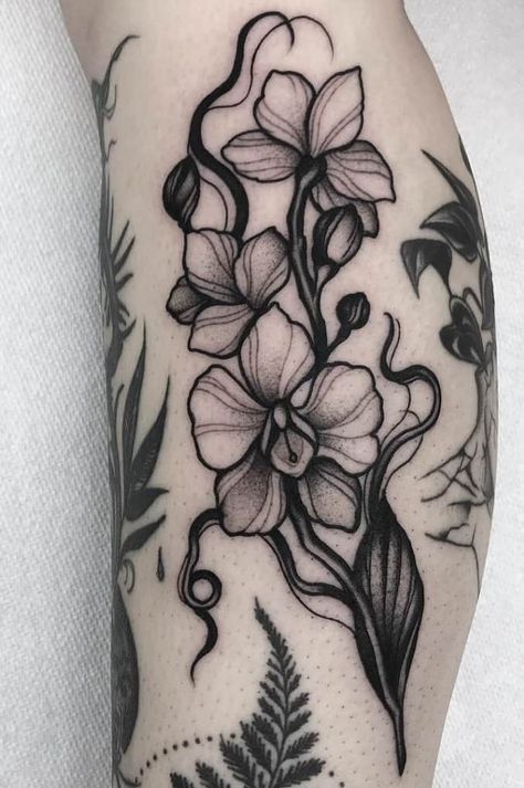 80+ Orchid Tattoos: Meanings, Tattoo Designs & Ideas Tattoo Designs, Tattoo, Tattoos, Sleeve Tattoos, Flower Tattoos, Orchid Tattoo Meaning, Floral Tattoo Sleeve, Flower Tattoo Designs, Floral Tattoo Design