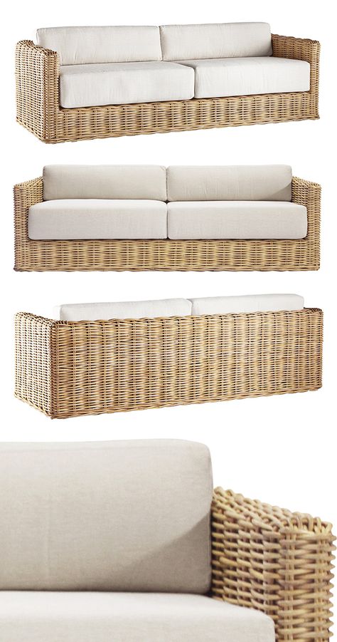 It was big—really big—in the ‘70s, and it never really went out of fashion. Rattan furniture brings a completely versatile building block for indoor and outdoor décor, and the Willow Creek Sofa is no e...  Find the Willow Creek Sofa, as seen in the A Road Trip Up the California Coast Collection at http://dotandbo.com/collections/a-road-trip-up-the-california-coast?utm_source=pinterest&utm_medium=organic&db_sku=119361 Home Décor, Rattan Sofa, Rattan Furniture, Wicker Chairs, Leather Sofa Furniture, Outdoor Living Furniture, Living Room Sofa, Cane Furniture, Sofa