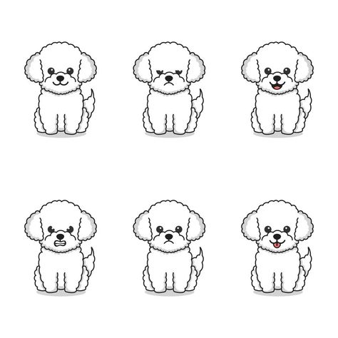 Set of poodle dogs with different expressions Tattoos, Cute Dogs, Dog Logo, Perros, Dog Art, Dog Illustration, Poodle Drawing, Poodle, Doggy
