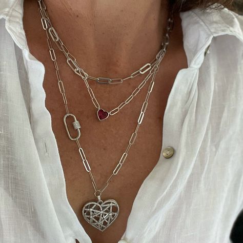Made Of Sterling Silver, High Quality Zirconium, Price Is Only For Big Heart Necklace Bijoux, Perfume, Pave Heart Necklace, Gold Bead Necklace, Jewelry Necklace Pendant, Silver Necklaces, Big Heart Necklace, Diamond Infinity Necklace, Infinity Necklace