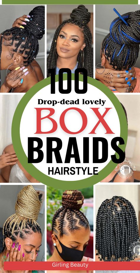 100 beauty box braid ideas for women! From intricate patterns to various lengths and colors, these inspirational styles will elevate your look with elegance and flair. #BoxBraids #BraidStyles #HairInspiration #BeautyTrends Box Braids, Box Braids Styling, Box Braids Hairstyles, Box Braids Medium Length, Box Braids Hairstyles For Black Women, Individual Braids Hairstyles, Box Braids Updo, Natural Hair Box Braids No Extensions, Cute Box Braids Hairstyles Ideas