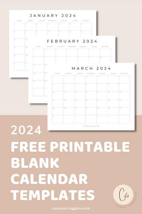 Get organized and plan out 2024 with these free printable blank 2024 calendar templates! Print all 12 months or each month individually! Like our most popular 2022 calendar printables and 2023 free printable calendars, were all set to plan ahead for 2024! These are the best calendars with a modern sleek design! January 2024, February 2024, March 2024, April 2024, May 2024, June 2024, July 2024, August 2024, September 2024, October 2024, November 2024, December 2024 #cassiescroggins Organisation, 2024 Monthly Planner, Monthly 2024 Calendar Printable, 2024 Monthly Calendar Printable Free, 2024 Monthly Calendar, 2024 Calendar Printable Free Yearly, Free Printable 2024 Monthly Calendar, Monthly Calander Printable Free 2023, 2024 Calendar Monthly
