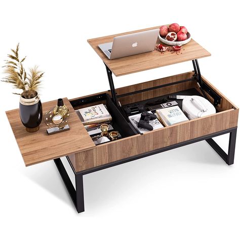 Amazon Just Created a Section of Multifunctional Furniture That's Perfect for Small Spaces Design, Decoration, Vintage, Lift Top Coffee Table, Wood Lift Top Coffee Table, Coffee Table With Hidden Storage, Coffee Table With Storage, Multifunctional Furniture, Coffee Table Wood