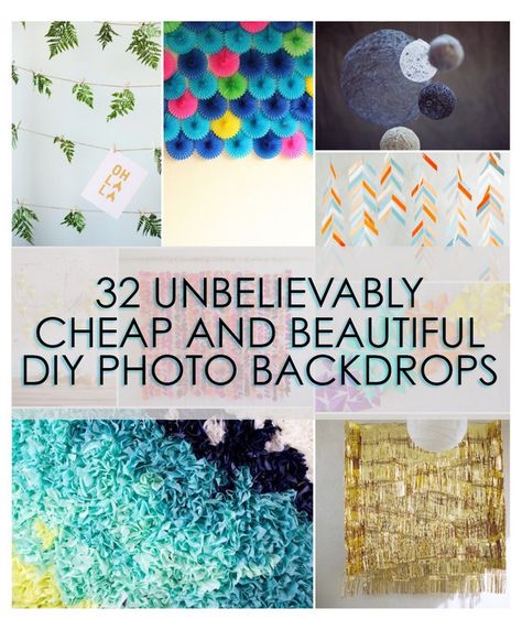 32 Unbelievably Cheap And Beautiful DIY Photo Backdrops. I like #1,9, 17, and 20 the most. Some of the other ones are cool, but would take FOREVER to make. :D Studio, Photo Booth Backdrop, Photo Props Diy, Diy Photo Backdrop, Photo Props, Photo Booth, Photo Backdrop, Photography Backdrops, Photography Props