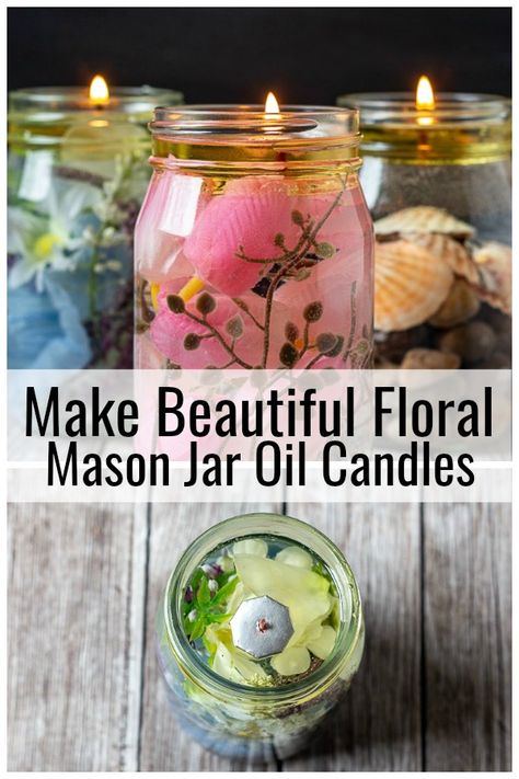 These super easy mason jar oil lamps are perfect for your spring decor and make a nice gift. Teacher's appreciation, Mother's Day or Birthdays for all your candle loving friends. Home-made Candles, Mason Jar Candles, Mason Jars, Amigurumi Patterns, Diy, Mason Jar Crafts, Teacher Appreciation, Mason Jar Oil Candle, Spring Mason Jar