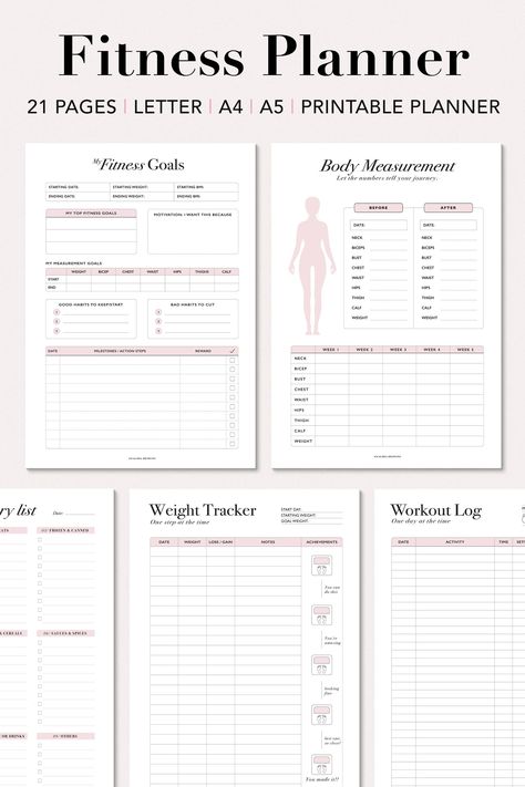 Organisation, Motivation, Coaching, Fitness, Fitness Planner Free, Fitness Planner, Weekly Workout, Fitness Diary, Gym Planner