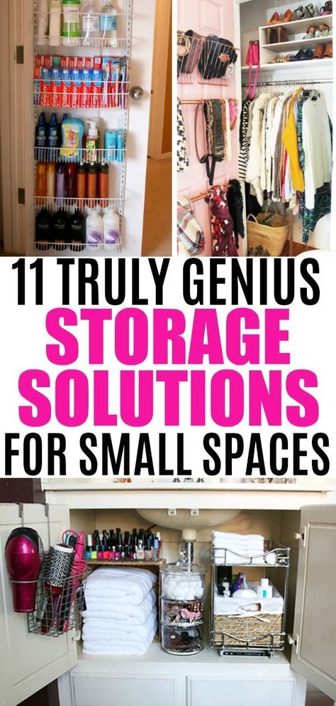 Storage ideas for small spaces that are truly genius-try these smart affordable diy ideas to organize your small space via @unclutteredsimplicity Home Décor, Organisation, Home Organisation, Small Space Organization, Small Space Storage, Storage Spaces, Storage Solutions, Organization Bedroom, Laundry Room Storage