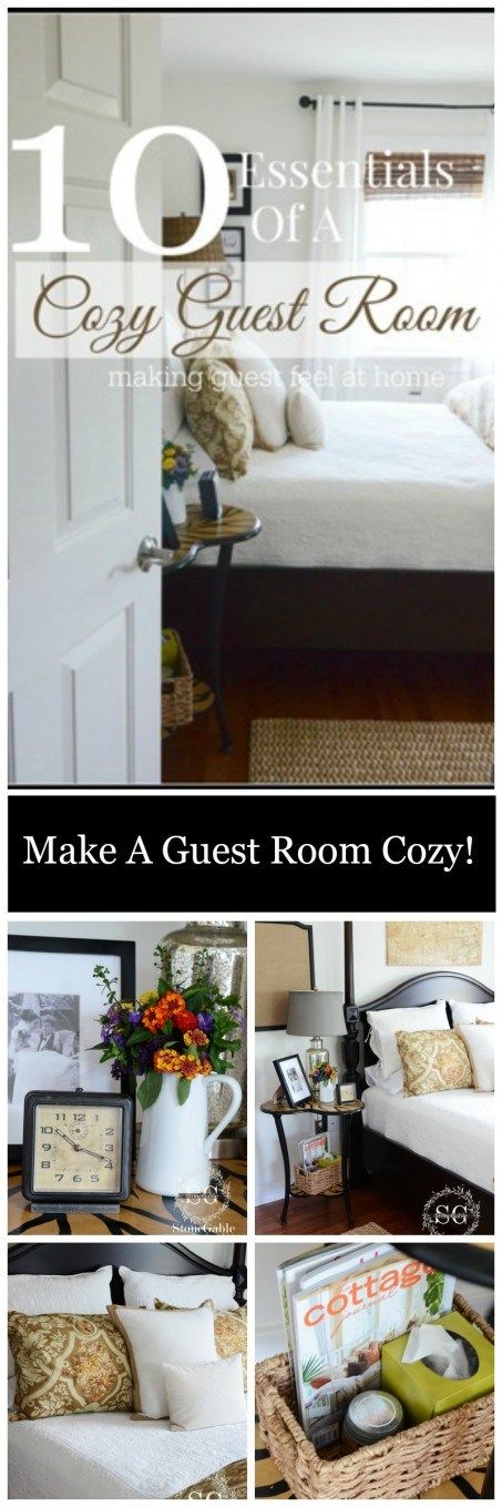 10 ESSENTIALS OF A COZY GUEST ROOM-ideas to pamper guests and make your life easier-stonegableblog.com Home Décor, Guest Rooms, Guest Bedrooms, Home, Guest Room Essentials, Cozy Guest Rooms, Guest Suite, Guest Bed, Guest Room