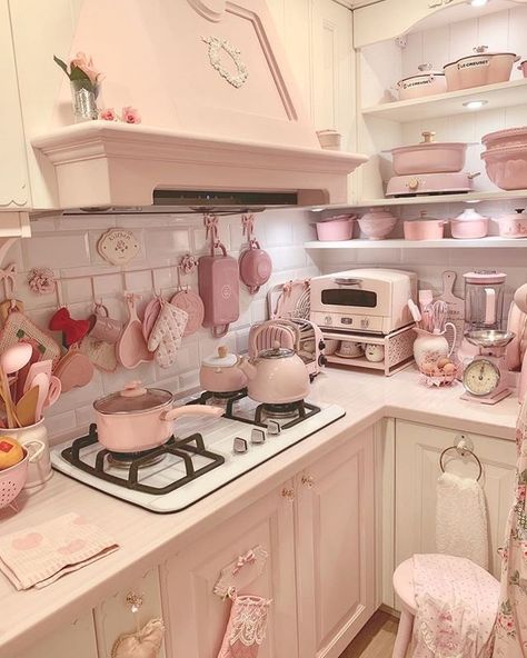 Home Décor, Dream Rooms, Interior, Bedroom, Cute Room Ideas, Pink Apartment, Cute Kitchen, Aesthetic Kitchen, Dream House Decor